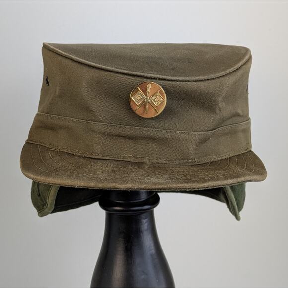 U.S. Army WWII Louisville Spring Up Cap w/ Earflaps + Signal Corp Pin Military - Picture 2 of 12